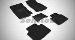 Износостойкие коврики в салон SeiNtex Premium 3D 4 шт. (ворсовые, черные) Nissan X-trail 3 T32 дорестайлинг (2013-2018)