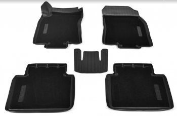 Комплект комбинированых ковриков в салон с повышенной износостойкостью Unidec (полиуретан, текстиль) Nissan X-trail 3 T32 дорестайлинг (2013-2018)  (Черный)