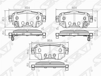 829 р. Колодки тормозные задние SAT Nissan X-trail 3 T32 рестайлинг (2017-2022). Увеличить фотографию 1