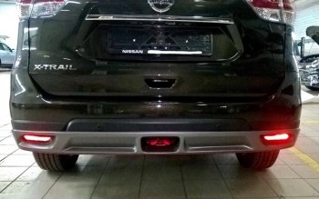 5 649 р. Накладка на задний бампер АвтоКрат  Nissan X-trail  3 T32 (2017-2022) (Неокрашенная). Увеличить фотографию 2