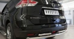 8 299 р. Защита заднего бампера (Ø63 и 42 мм, уголки, нержавейка) Russtal  Nissan X-trail  3 T32 (2017-2022). Увеличить фотографию 2