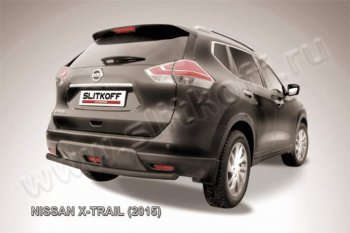 8 449 р. Защита задняя Slitkoff  Nissan X-trail  3 T32 (2017-2022) (Цвет: серебристый). Увеличить фотографию 1