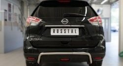 5 999 р. Защита заднего бампера (Ø42 мм волна, нержавейка) Russtal  Nissan X-trail  3 T32 (2017-2022). Увеличить фотографию 1