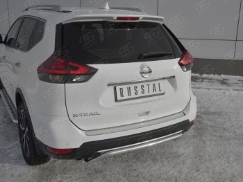1 649 р. Защитная накладка заднего бампера Russtal  Nissan X-trail  3 T32 (2017-2022) (Зеркальная поверхность). Увеличить фотографию 2