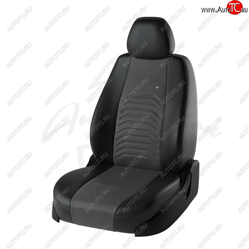 7 699 р. Чехлы для сидений Lord Autofashion Денвер (экокожа)  Nissan X-trail  3 T32 (2017-2022) (Чёрный, вставка серая)