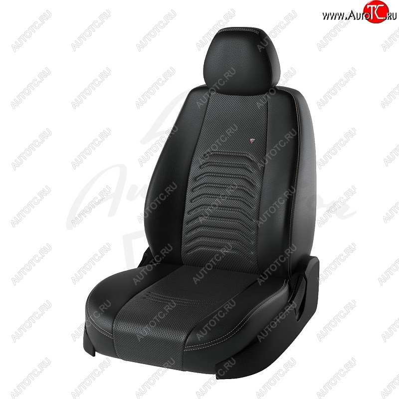 6 999 р. Чехлы для сидений Lord Autofashion Денвер (экокожа) Nissan X-trail 3 T32 рестайлинг (2017-2022) (Чёрный, вставка чёрная)