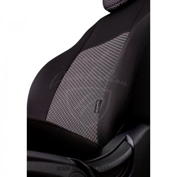 Чехлы для сидений Lord Autofashion Дублин (жаккард) Nissan X-trail 2 T31 дорестайлинг (2007-2011)  (Черный, вставка Стежок серый)