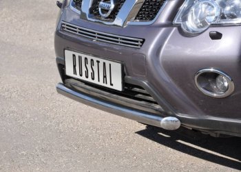 11 999 р. Защита переднего бампера (Ø63 мм короткая, нержавейка) Russtal  Nissan X-trail  2 T31 (2010-2015). Увеличить фотографию 2