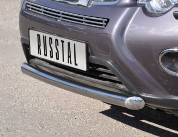 Защита переднего бампера (Ø76 мм, нержавейка) Russtal Nissan X-trail 2 T31 рестайлинг (2010-2015)