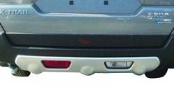 2 849 р. Накладка на задний бампер CT Nissan X-trail 2 T31 дорестайлинг (2007-2011) (Неокрашенная). Увеличить фотографию 1