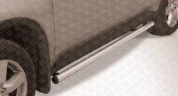 10 999 р. Защита порогов из круглой трубы диаметром 57 мм Slitkoff Nissan X-trail 2 T31 рестайлинг (2010-2015) (Цвет: нержавеющая полированная сталь). Увеличить фотографию 1