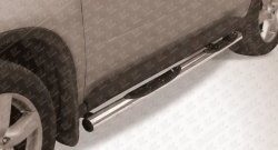 Защита порогов с пластиковыми вставками для ног из круглой трубы диаметром 76 мм Slitkoff Nissan (Нисан) X-trail (Х-трейл)  2 T31 (2010-2015) 2 T31 рестайлинг