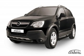 5 399 р. Защита переднего бампера Arbori (низкая, черная, 1 труба d57 mm).  Opel Antara (2006-2010). Увеличить фотографию 1