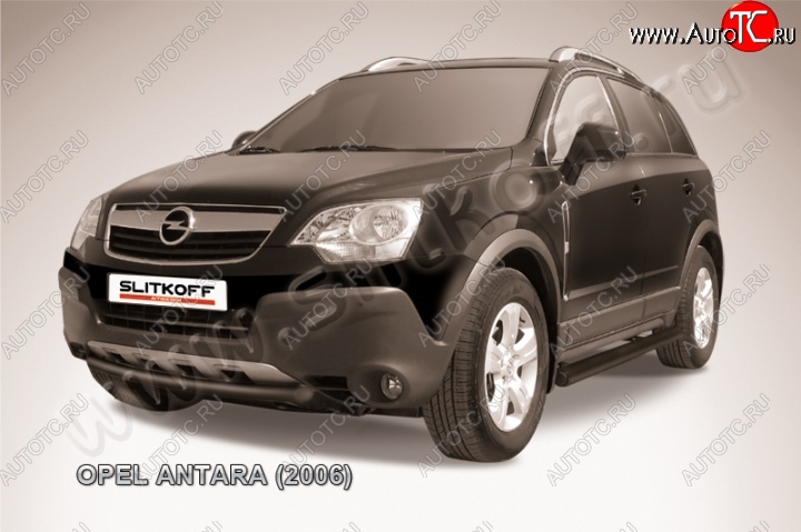3 589 р. Защита переднего бампер Slitkoff  Opel Antara (2006-2010) (Цвет: серебристый)