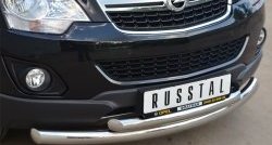 22 649 р. Защита переднего бампера (2 трубыØ76 и 63 мм, нержавейка) SLITKOFF  Opel Antara (2010-2015) рестайлинг. Увеличить фотографию 2