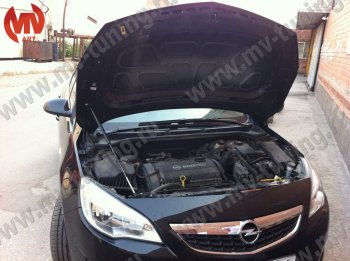 2 969 р. Упор капота MV-Tuning (одинарный) Opel Astra J универсал дорестайлинг (2009-2012). Увеличить фотографию 1