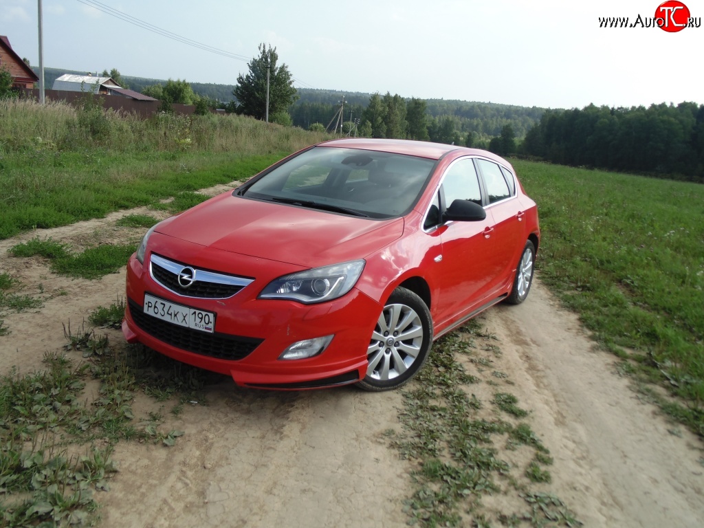 3 999 р. Накладка Sport на передний бампер Opel Astra J хэтчбек 5 дв. дорестайлинг (2009-2012) (Неокрашенная)
