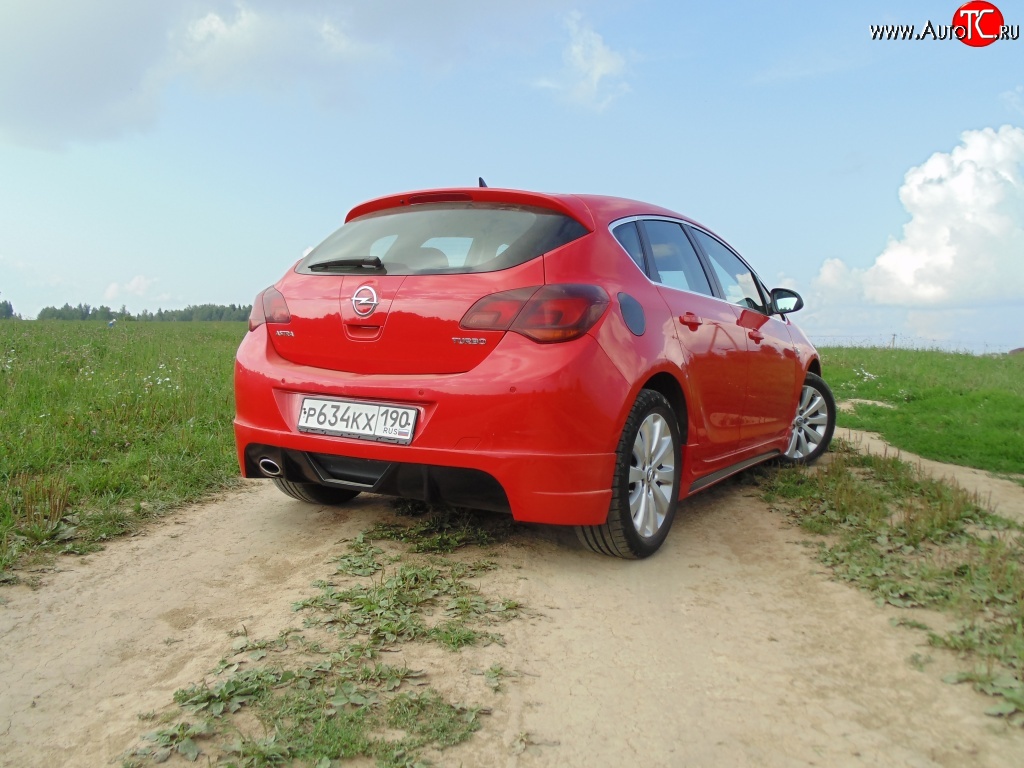3 999 р. Накладка Sport на задний бампер  Opel Astra  J (2009-2017) (Неокрашенная)