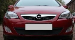 1 469 р. Сетка на бампер Russtal (черная)  Opel Astra  J (2009-2012). Увеличить фотографию 3
