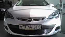 Сетка на бампер GTC Russtal (черная) Opel (Опель) Astra (Астра)  J (2009-2012) J хэтчбек дорестайлинг