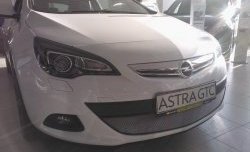 1 299 р. Сетка на бампер GTC Russtal (хром)  Opel Astra  J (2009-2012). Увеличить фотографию 3