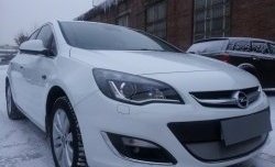 1 539 р. Сетка на бампер Russtal (хром)  Opel Astra  J (2012-2017). Увеличить фотографию 2