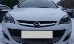 1 299 р. Сетка на бампер Russtal (хром) Opel Astra J хэтчбек 5 дв. рестайлинг (2012-2017). Увеличить фотографию 1