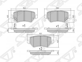 679 р. Колодки тормозные SAT (задние)  Opel Astra ( G,  H,  H GTC) - Zafira ( A,  В). Увеличить фотографию 1