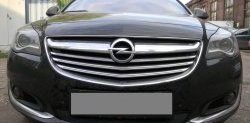 Сетка на бампер (рестайлинг) Russtal (черная) Opel Insignia A рестайлинг седан (2013-2017)