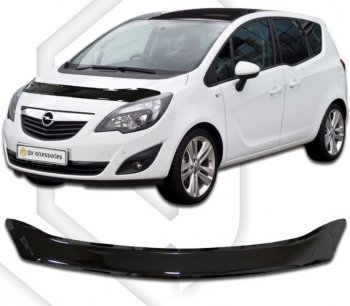 2 079 р. Дефлектор капота CA-Plastic  Opel Meriva  B (2010-2013) (Classic черный, Без надписи). Увеличить фотографию 1