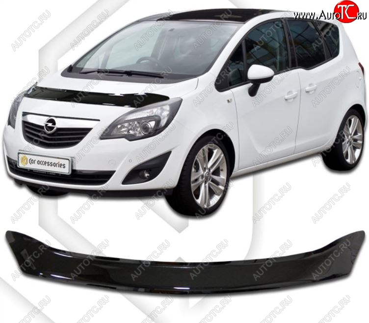 2 079 р. Дефлектор капота CA-Plastic  Opel Meriva  B (2010-2013) (Classic черный, Без надписи)