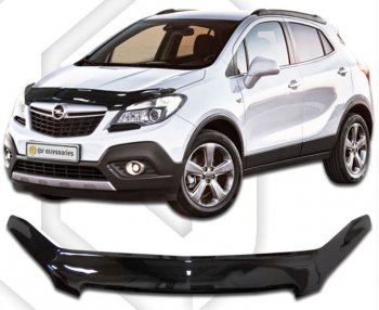 2 349 р. Дефлектор капота CA-Plastic  Opel Mokka (2012-2016) (Classic черный, Без надписи). Увеличить фотографию 1