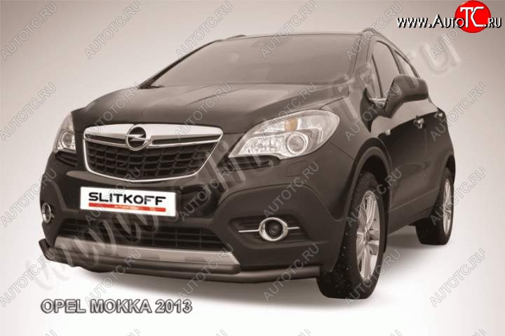11 249 р. Защита переднего бампер Slitkoff  Opel Mokka (2012-2016) (Цвет: серебристый)