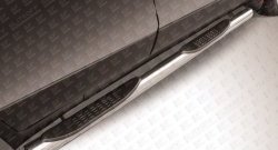 13 949 р. Защита порогов из трубы d76 мм с пластиковыми вставками для ног Slitkoff  Opel Mokka (2012-2016) (Цвет: нержавеющая полированная сталь). Увеличить фотографию 1