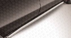 12 349 р. Защита порогов из круглой трубы диаметром 57 мм с загнутыми краями Slitkoff  Opel Mokka (2012-2016) (Цвет: нержавеющая полированная сталь). Увеличить фотографию 1