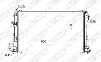 Радиатор двигателя (пластинчатый, 1.6/1.8, МКПП) SAT Opel Vectra C лифтбэк дорестайлинг (2002-2006)