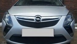 1 469 р. Нижняя сетка на бампер Russtal (черная) Opel Zafira С дорестайлинг (2011-2016). Увеличить фотографию 1