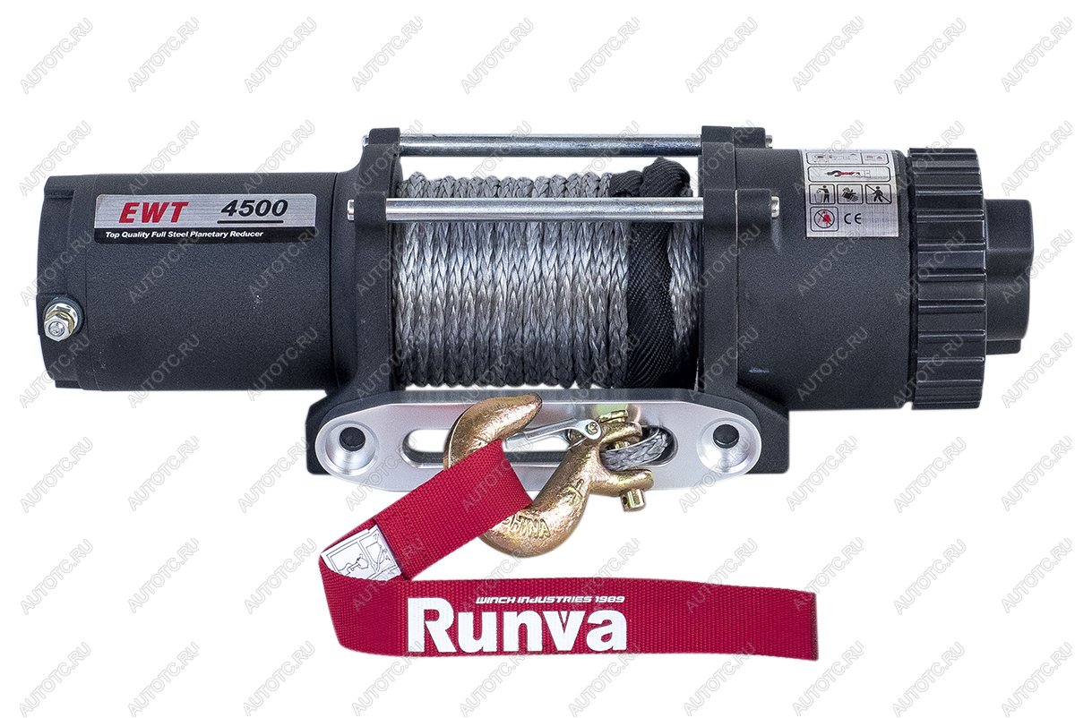 Лебёдка электрическая 12V Runva 4500 lbs 2041 кг (синтетический трос) ewt4500asr