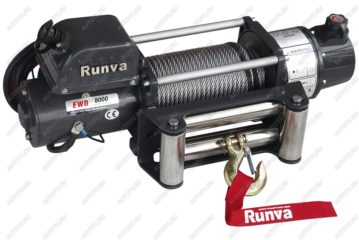 Лебёдка электрическая двухскоростная 12V Runva 8000 lbs 3629 кг ewd8000u