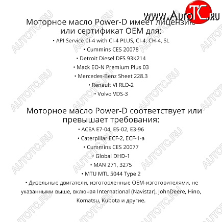 Масло Phillips 66 POWER-D DIESEL EO Motor Oil (CI4 +) 15W40 3.785 L 13812