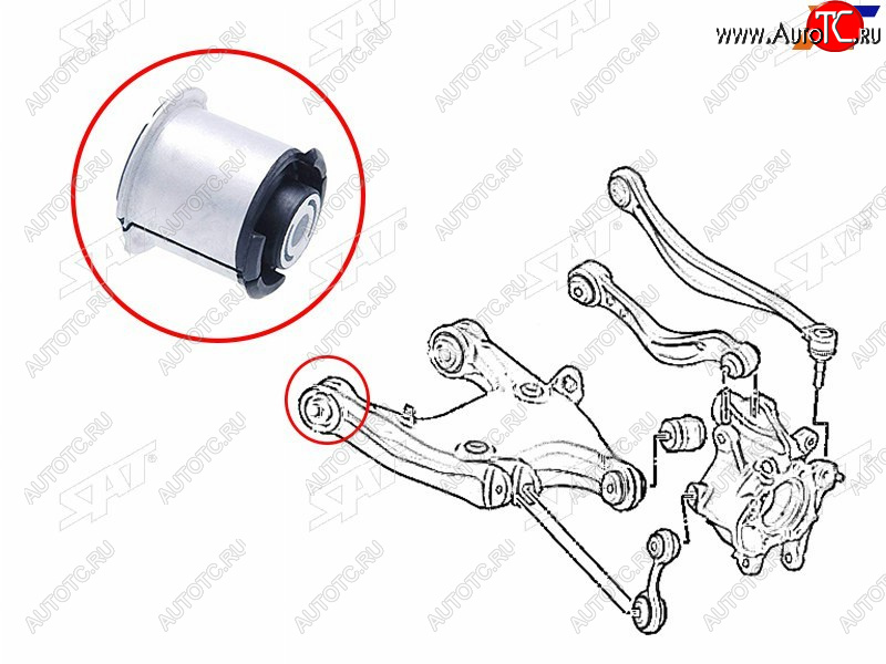 Сайлентблок заднего нижнего рычага BMW 5 F1# 09-BMW6 F06 11-F1# 11-BMW7 F0# 09-15 ST-33326784352B