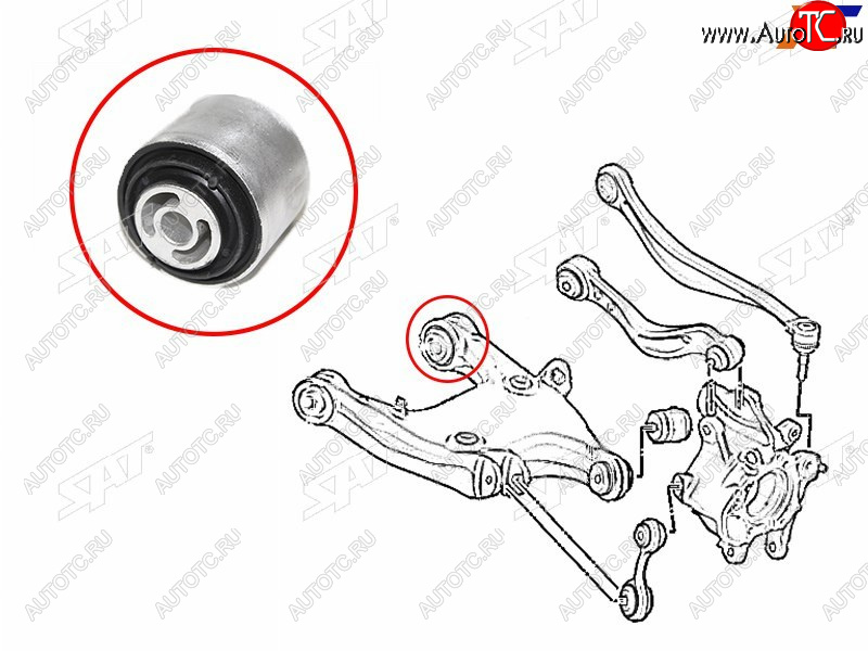 Сайлентблок заднего нижнего рычага BMW 5 F1# 09-BMW6 F06 11-F1# 11-BMW7 F0# 09-15 ST-33326784351B