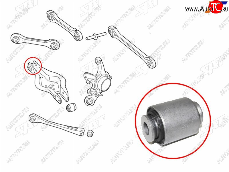 Сайлентблок заднего нижнего поперечного рычага BMW 1 F2# 10-BMW2 F22 12-BMW3 F3# 11-BMW4 F3# 12- ST-33326867540B