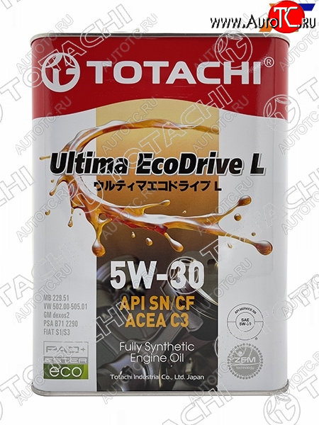 Масло моторное синтетическое TOTACHI Ultima Ecodrive L 5W-30 SNCF, C3 4л 12104