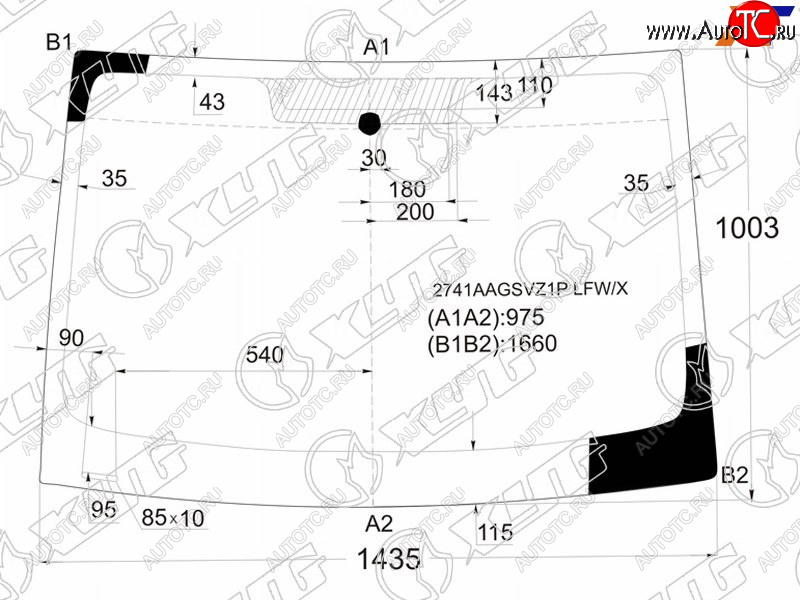 Стекло лобовое Citroen Berlingo 08-22  Peugeot Partner 08-22  Partner Tepee 08-18 2741AGSVZ1P LFW/X