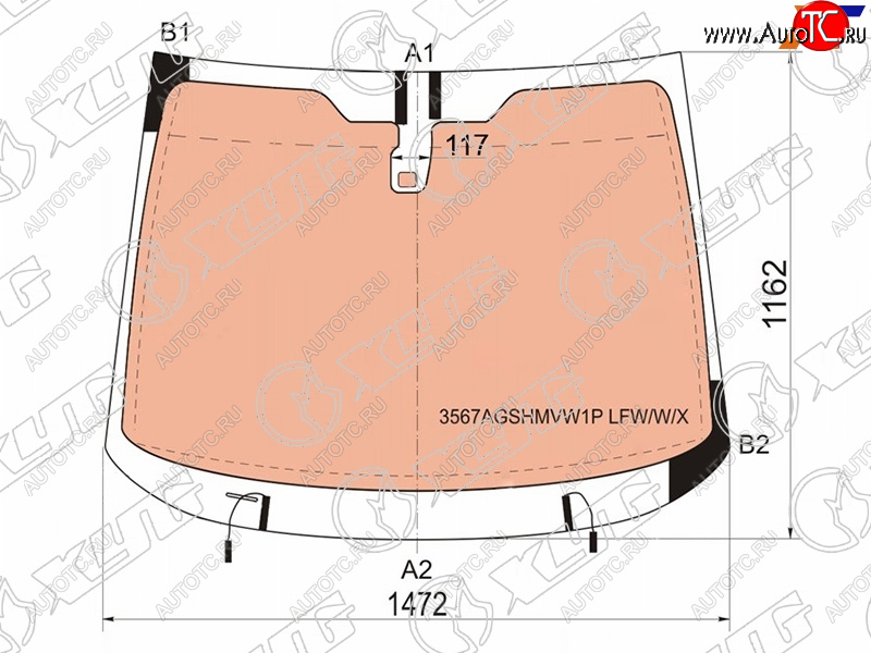 Стекло лобовое (Обогрев полный Датчик дождя) Ford Galaxy 06-10 3567AGSHMVW1P LFW/W/X