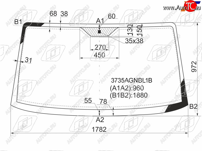 Стекло лобовое Peugeot Boxer 94-06  Citroen Jumper 94-02  Fiat Ducato 94-12 3735AGNBL1B