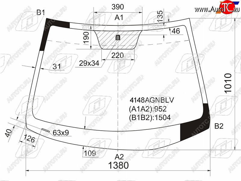 Стекло лобовое Hyundai Solaris 10-17  Kia Rio 11-17  Hyundai Accent 11-17 4148AGNBLV