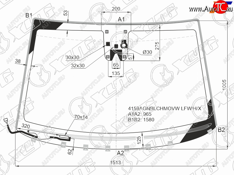 Стекло лобовое (Обогрев щеток Камера Датчик дождя Молдинг) Hyundai Tucson 15-21 4159AGNBLCHMOVW LFW/H/X