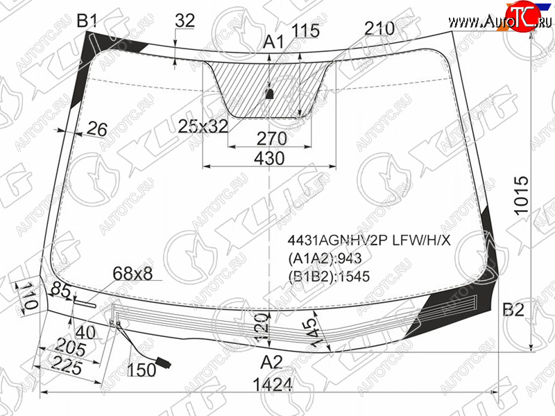 Стекло лобовое (Обогрев щеток) Kia Ceed 10-12 4431AGNHV2P LFW/H/X